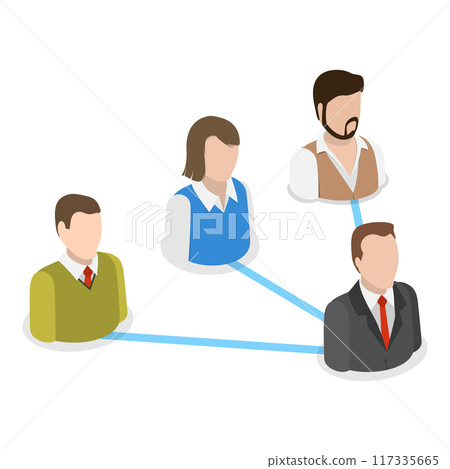 3D Isometric Flat Vector Illustration of Organization Chart , Structure of Company. Item 3 117335665
