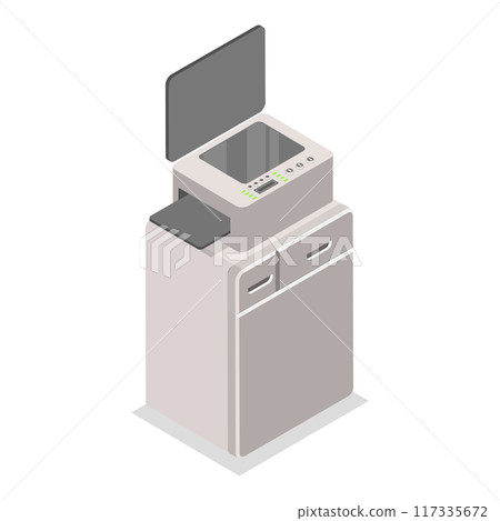 3D Isometric Flat Vector Set of Items For Printing , T-shirt Printing Specialized Equipment. Item 5 117335672