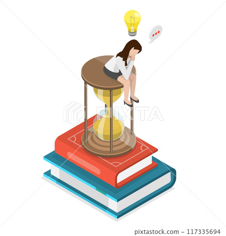 3D Isometric Flat Illustration of Decision Making, Thinking About Complicated Problem 3D Isometric Flat Illustration of Decision Making, Thinking About Complicated Problem 117335694