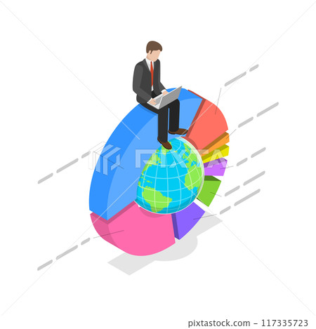 3D Isometric Flat Illustration of World Stock Market, Mutual Fund or Assets 3D Isometric Flat Illustration of World Stock Market, Mutual Fund or Assets 117335723
