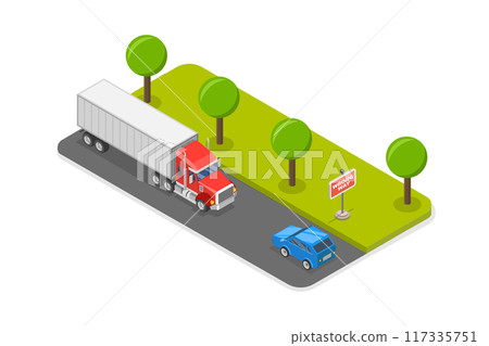 3D Isometric Flat Illustration of Wrong Way Sign, Turn Around Immediately 3D Isometric Flat Illustration of Wrong Way Sign, Turn Around Immediately 117335751