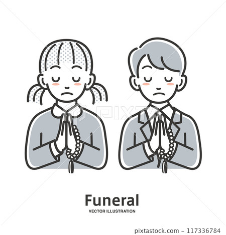 兩個孩子在葬禮上手牽手 117336784