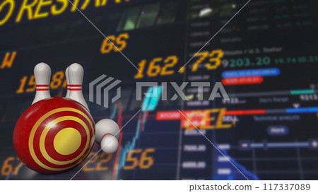 The target symbol on ball and Bowling pin for Business concept 3d rendering. The target symbol on ball and Bowling pin for Business concept 3d rendering. 117337089