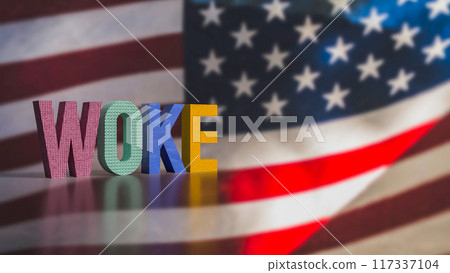 The woke text for modern social justice movements 3d rendering. 117337104