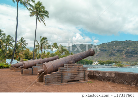 Canons in Saint-Denis, Reunion - France, Africa 117337605