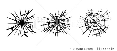 Glass crack broken texture window. Ice glass cracked effect background bullet mirror transparent Glass crack broken texture window. Ice glass cracked effect background bullet mirror transparent 117337716