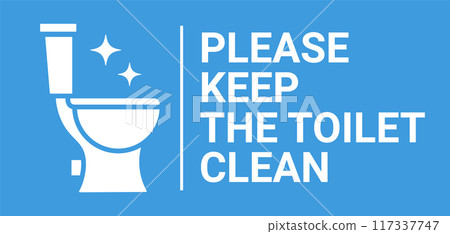 Toilet seat outline icon wc logo line. Vector editable Keep toilet sign clean wc bowl 117337747