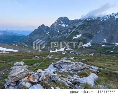 Hiking to Pointe de la Rechasse in National Park of Vanoise, France Alps 117337777