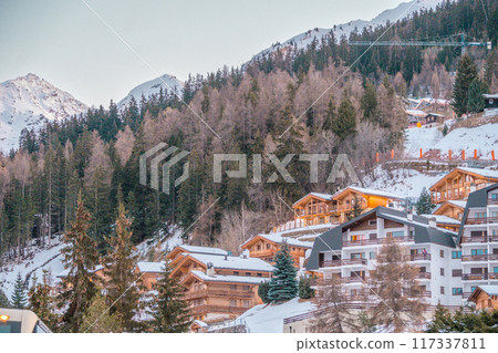 La Tzoumaz ski domain in Switzerland, not far from Verbier 117337811