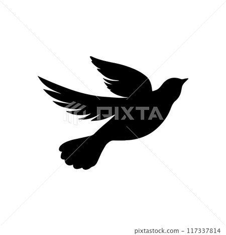 Bird vector silhouette icon. Animal bird nature wildlife black sparrow hawk icon Bird vector silhouette icon. Animal bird nature wildlife black sparrow hawk icon 117337814