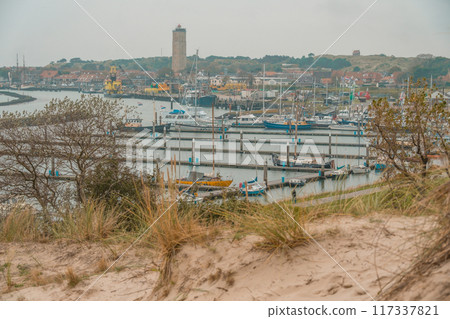 West-Terschelling at Terschelling island in the Wadden Sea - Holland or the Netherlands West-Terschelling at Terschelling island in the Wadden Sea - Holland or the Netherlands 117337821