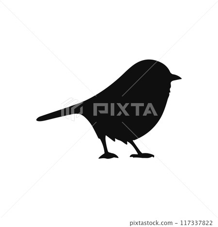 Bird vector silhouette icon. Animal bird nature wildlife black sparrow hawk icon Bird vector silhouette icon. Animal bird nature wildlife black sparrow hawk icon 117337822