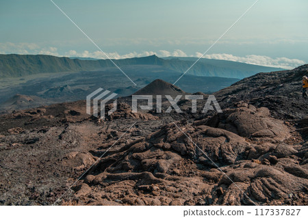 Hiking the Piton de la Fournaise volcano - Reunion, France - Africa 117337827