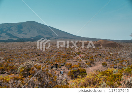 Hiking the Piton de la Fournaise volcano - Reunion, France - Africa 117337945