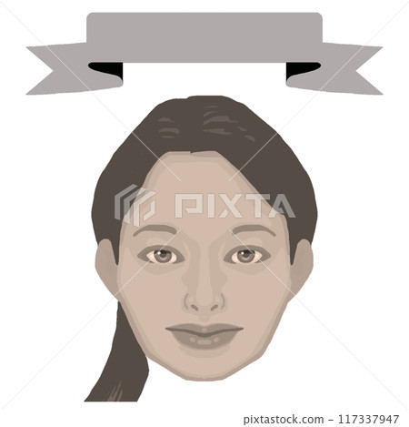 微笑的年輕女性和框架的彩色插圖 10（復古風格） 117337947