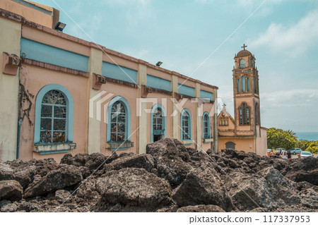 Notre Dame des Laves church in Reunion, Africa, France 117337953