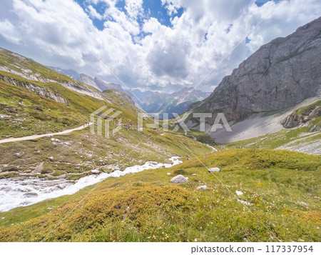 Hiking to Refuge du Col de la Vanoise in National Park of Vanoise Hiking to Refuge du Col de la Vanoise in National Park of Vanoise 117337954