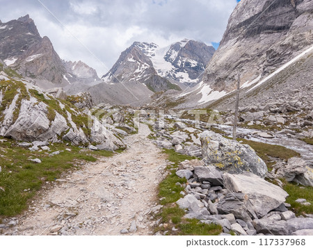 Hiking to Refuge du Col de la Vanoise in National Park of Vanoise 117337968