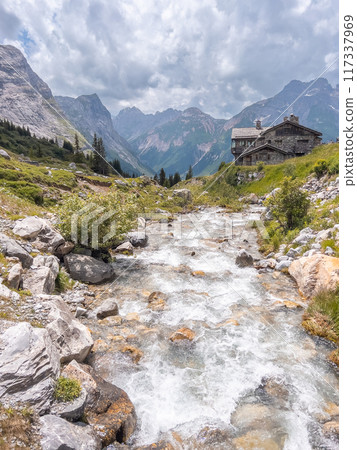 Hiking to Refuge du Col de la Vanoise in National Park of Vanoise 117337969