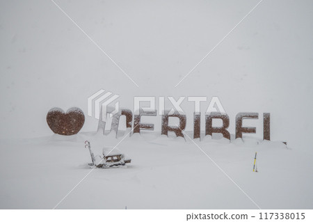 Meribel - ski domain in the French alps of France Meribel - ski domain in the French alps of France 117338015