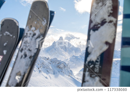 Meribel - ski domain in the French alps of France Meribel - ski domain in the French alps of France 117338080