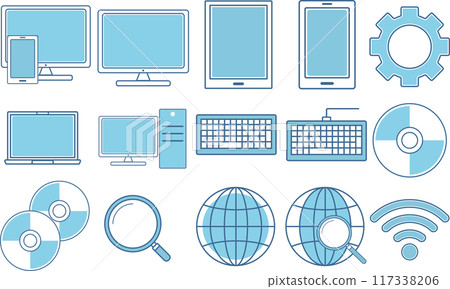 Digital icon set 117338206