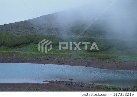 Pond and fog at Tatamidaira, Norikura Pond and fog at Tatamidaira, Norikura 117338219
