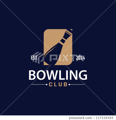 Bowling Sports Club Logo, Bowling Ball And Pin Design Vector Tournament Templet Illustration 117338393