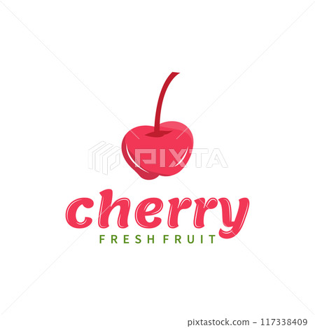 Red berry fruit garden plant silhouette design template cherry logo vector illustration Red berry fruit garden plant silhouette design template cherry logo vector illustration 117338409