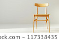 Simple Wooden Chair in a Minimalist Setting 117338435