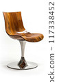 Modern Wooden Chair with Sleek Metal Base 117338452