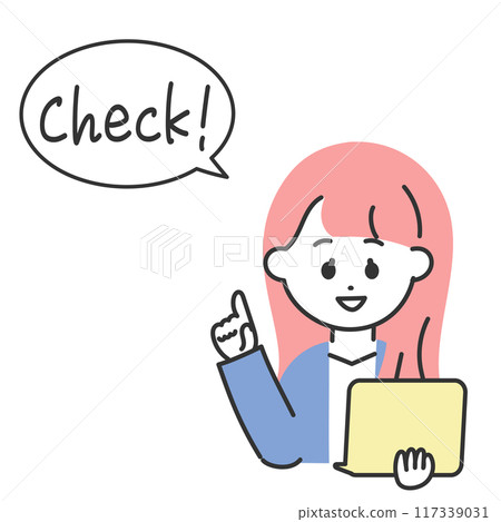 一名婦女在智慧型手機上檢查資訊的插圖 一名婦女在智慧型手機上檢查資訊的插圖 117339031