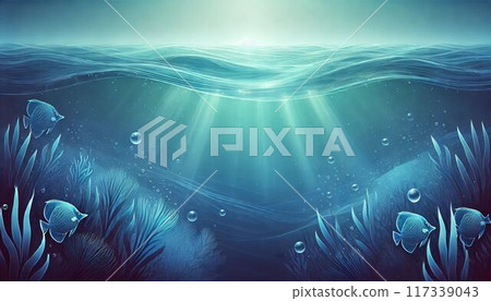 海底海洋藍色背景影像 117339043