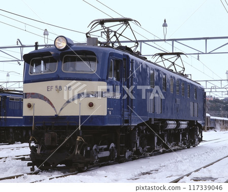 JNR Railway Train Locomotive EF58 36 Maibara Snow Electric 117339046