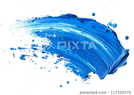 Blue Paint Brushstroke PNG Transparency Isolated Art 117339579
