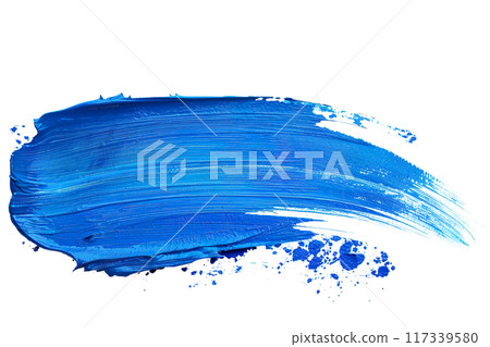 Blue Paint Brushstroke PNG Transparency Isolated Art 117339580