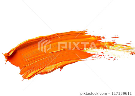 Orange Paint Brushstroke PNG Transparency Isolated Art 117339611