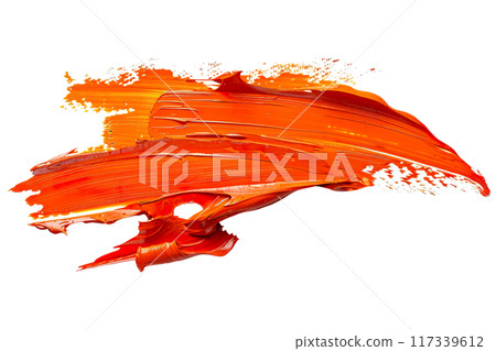 Orange Paint Brushstroke PNG Transparency Isolated Art 117339612