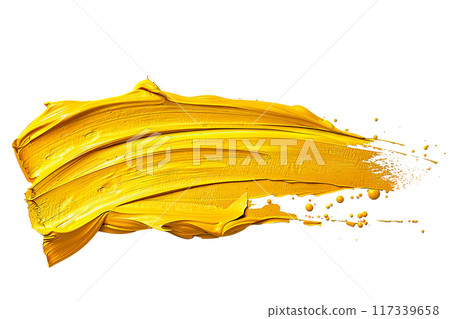 Yellow Paint Brushstroke PNG Transparency Isolated Art 117339658