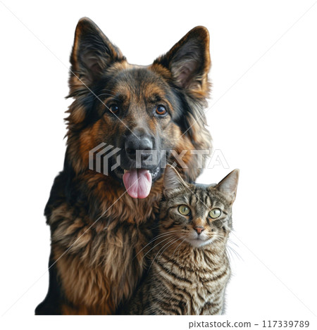 Friendly Dog and Cat Companions PNG Transparency 117339789