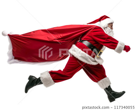 Running Santa Claus with Big Red Sack PNG Transparency Running Santa Claus with Big Red Sack PNG Transparency 117340055