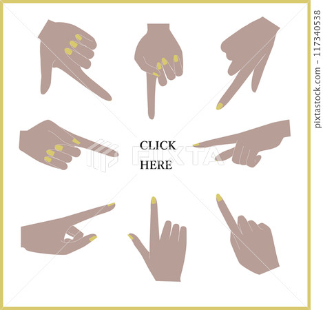 向量圖組的手做手勢，手做指甲 117340538