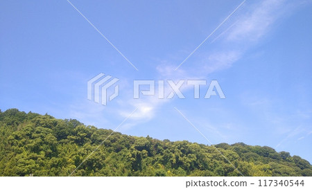 blue sky over the mountains 117340544