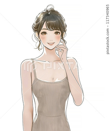 年輕女子美麗形像素材 117340965