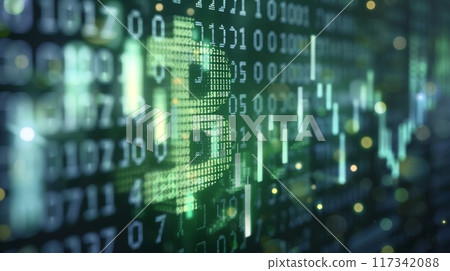 Digital Financial Data with Dollar Sign 117342088