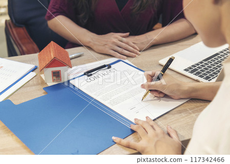 Close up Diversity Businesswoman teams handshake together. Partnership teamwork meeting signing contract business concept. Team Businesswoman hands partners sign contract with success business deal 117342466
