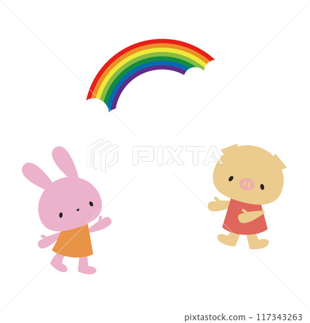 彩虹、兔子和豬 117343263