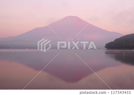 Yamanakako Village: Lake Yamanaka and Fuji in summer Yamanakako Village: Lake Yamanaka and Fuji in summer 117343433