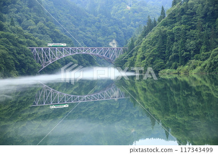 The first bridge over the Tadami River 117343499