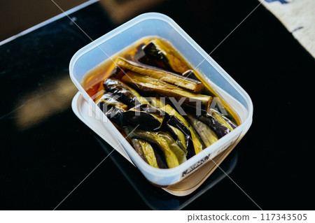 Boiled eggplant with eggplant 117343505